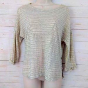 Madewell XS Striped 3/4 sleeve Top Oversized Prepp